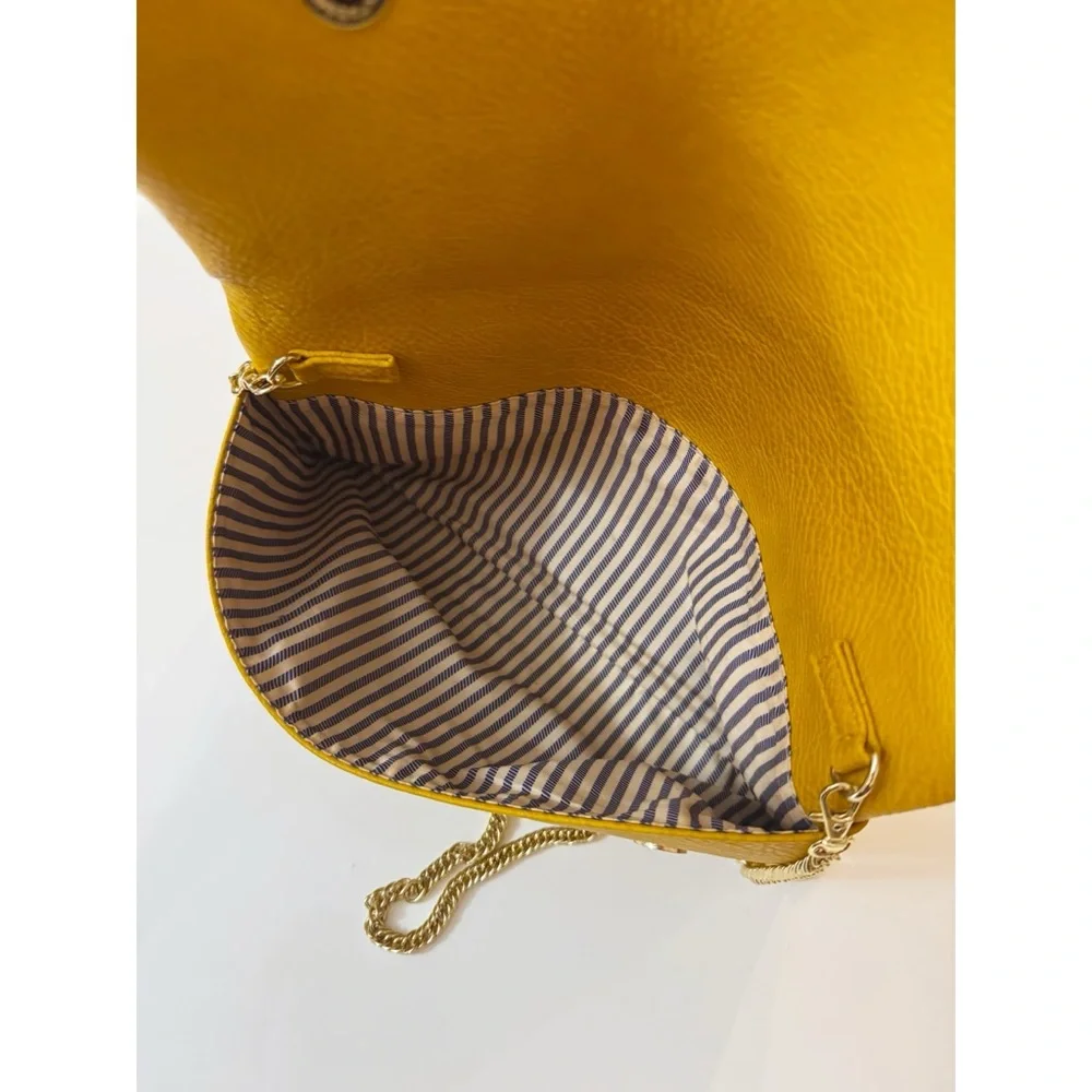 Moda Luxe Palermo Stitch Detail Clutch in Mustard